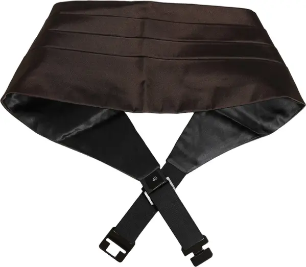 Dark Brown 100% Silk Belt Waist Cummerbund