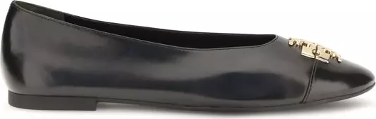 Black Calf Leather Bos Taurus Ballet Flats