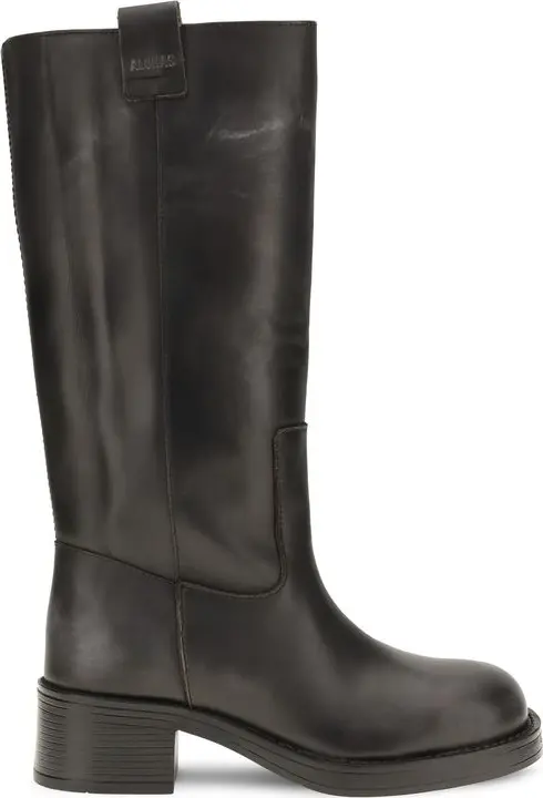 Black Calf Leather Bos Taurus Ankle Boots