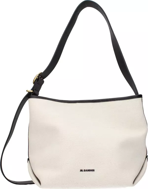 Beige Fabric Crossbody Bag