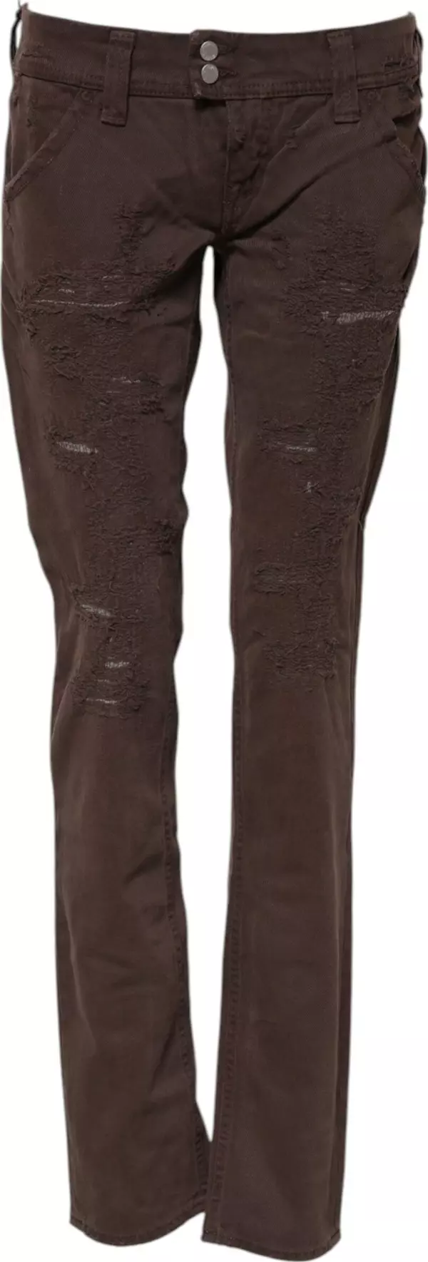Brown Cotton Low Waist Skinny Casual Jeans