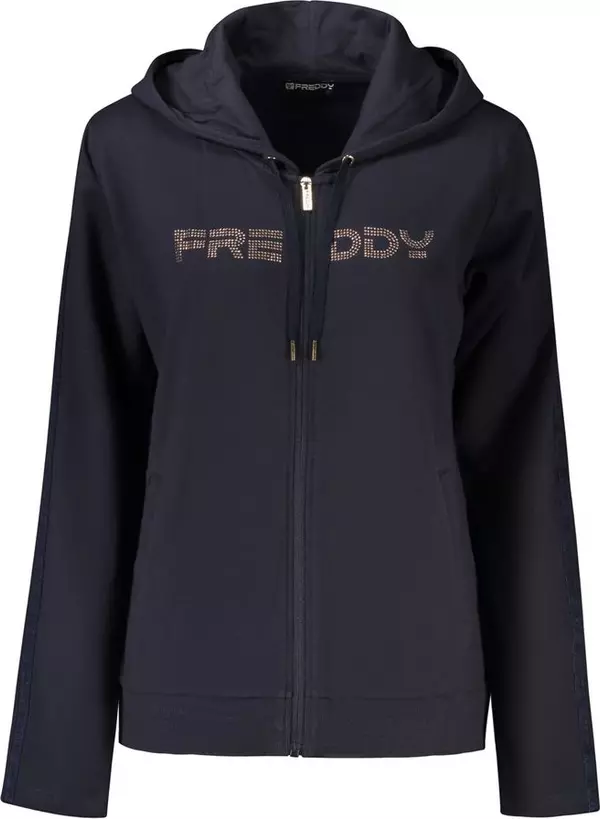 Blue Cotton Women Sweatshirt