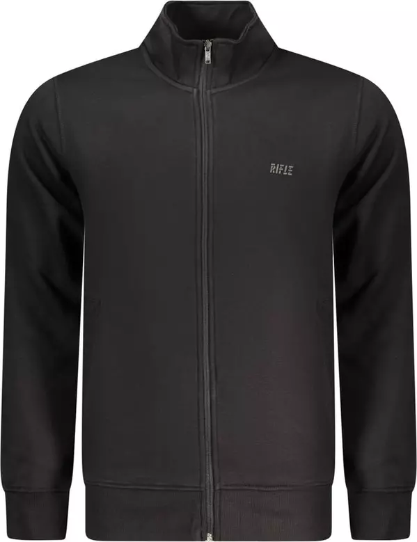 Black Cotton Men Sweatshirt