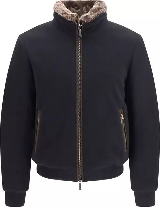 Black Cashmere Bomber