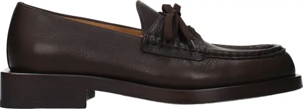 Brown Leather Slip-On Loafers