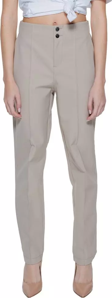 Beige Polyamide Cropped Pants