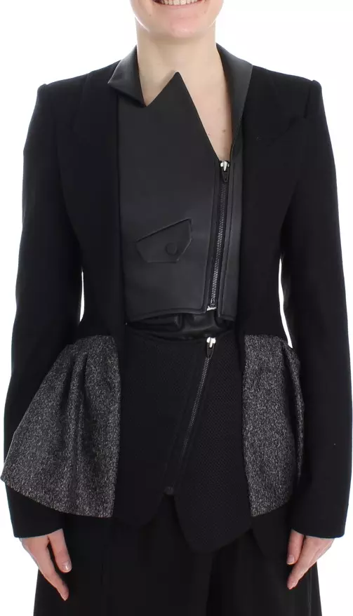 Black Short Blazer Coat Biker Jacket