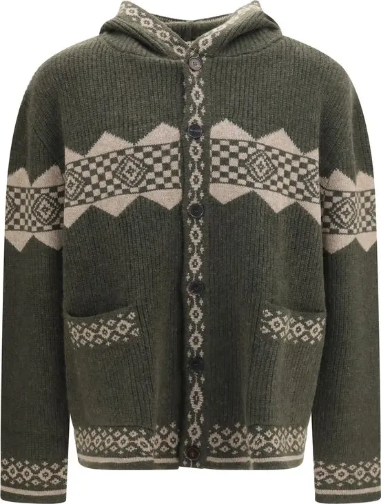 Bicolor Cashmere Cardigan