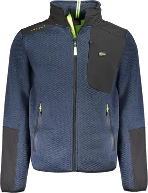 Blue Polyester Men Jacket