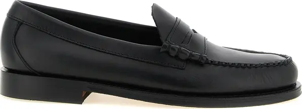 Black Cowhide Slip-On Loafers