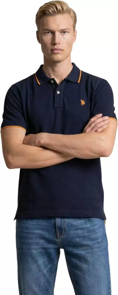 Blue Cotton Polo Shirt