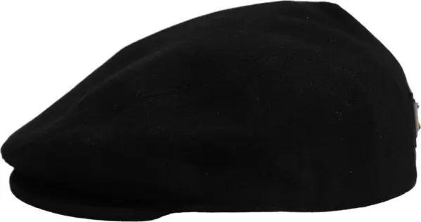 Men Black Wool Blend Flat Cloth Newsboy Cap Hat