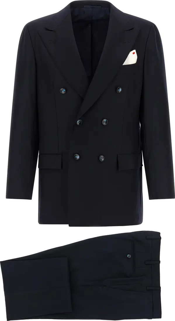 Blue Virgin Wool Two-Piece Suit