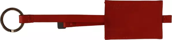 Red Leather Branded Logo Keyring Keychain