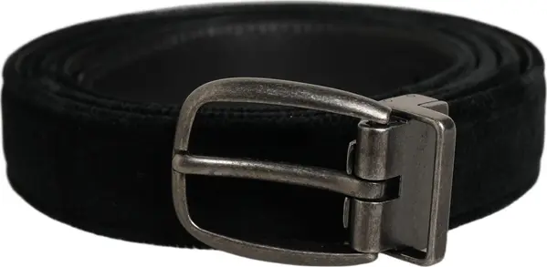 Black Cotton Metal Buckle Classic Men Belt