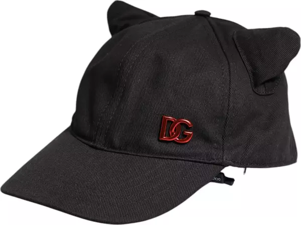 Black Cotton Logo Patch 6 Panels Baseball Cap