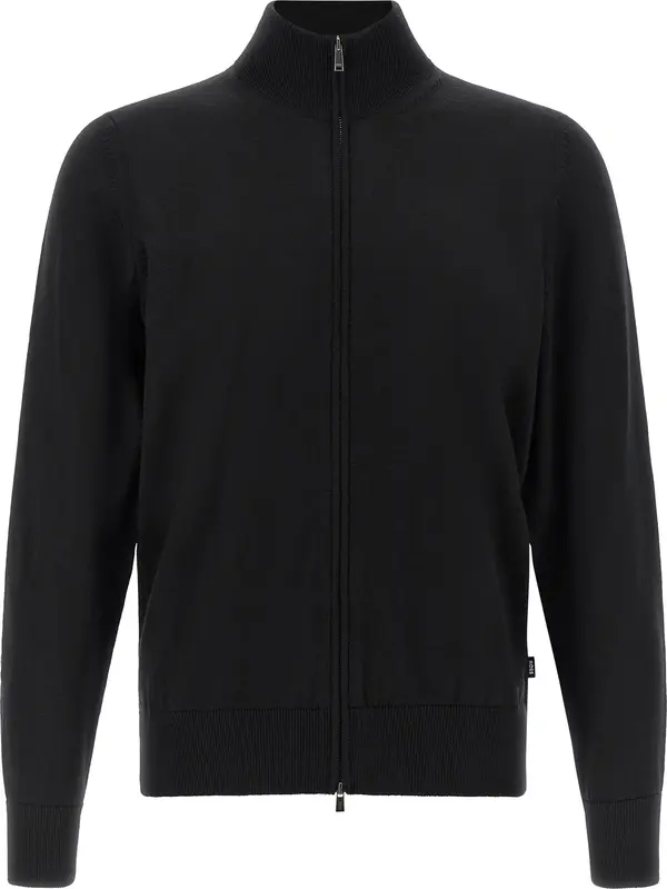 Black Virgin Wool Cardigan