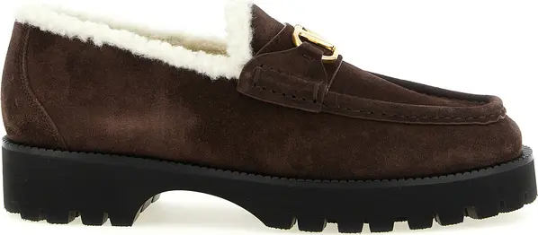 Brown Calfskin Slip-On Loafers