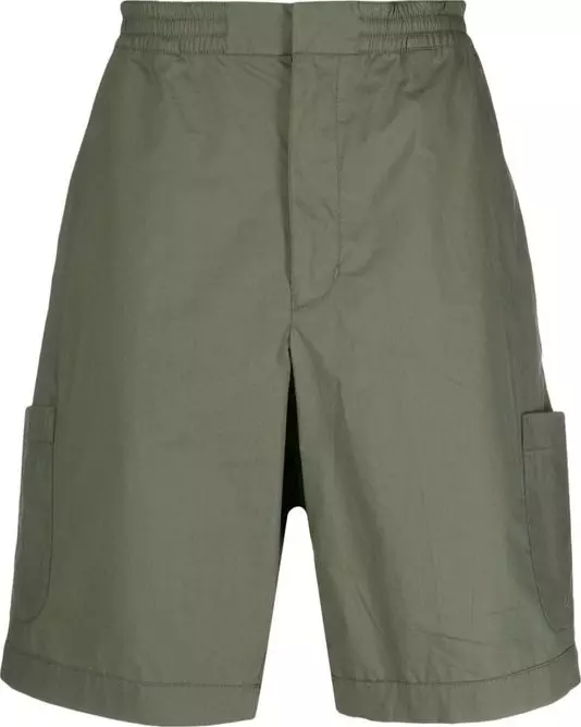 Bicolor Cotton Bermuda Shorts