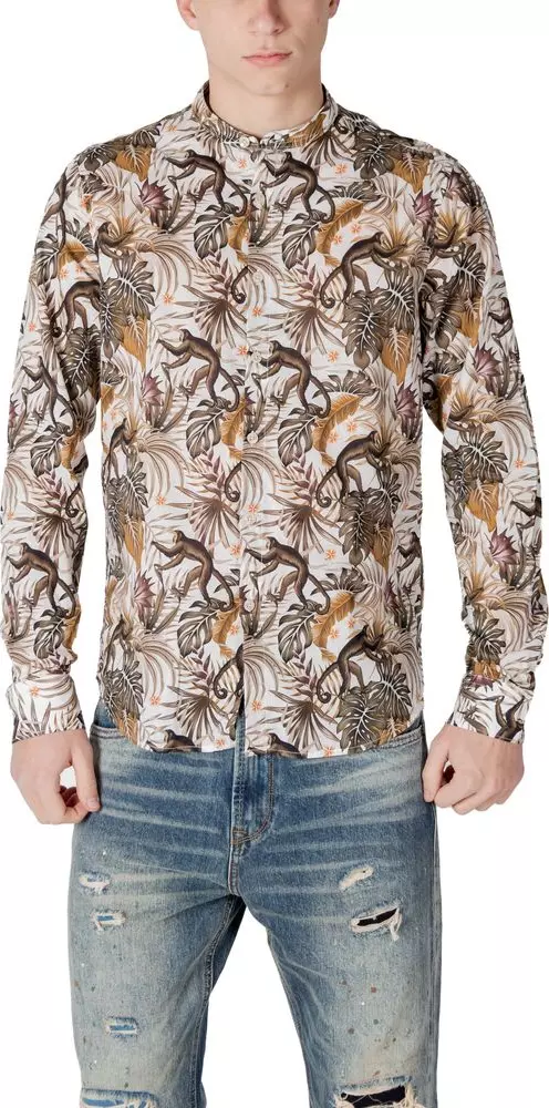 White Cotton Pattern Shirt