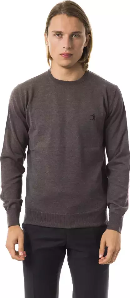 Gray Merino Wool Men Sweater