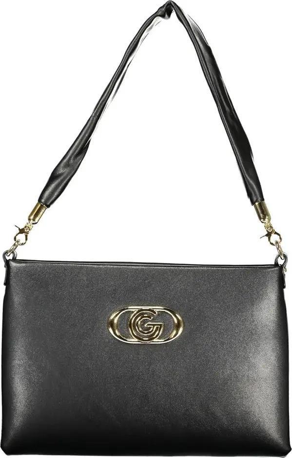 Black Polyurethane Women Handbag