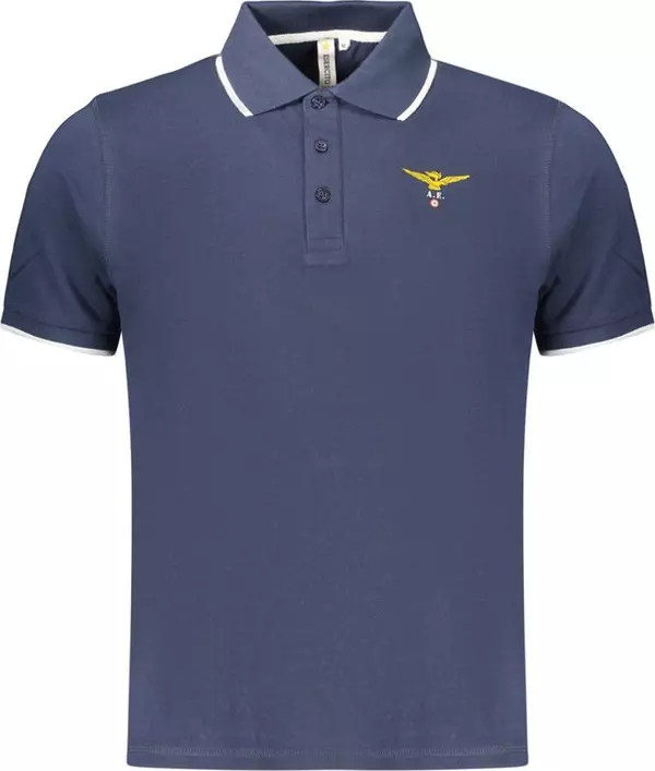 Blue Cotton Men's Polo Shirt