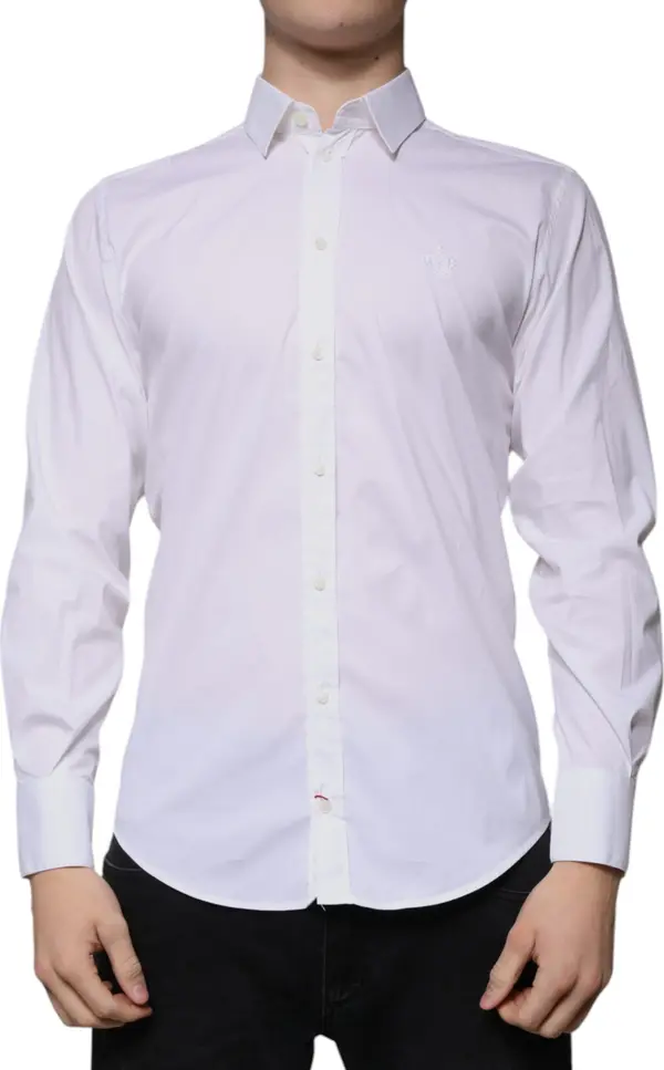 White Cotton Blend Formal MARTINI Shirt