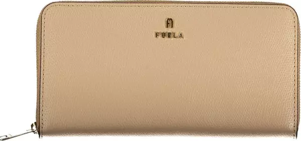 Beige Leather Woman Wallet