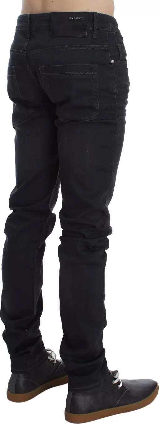 Gray Cotton Stretch Slim Fit Jeans