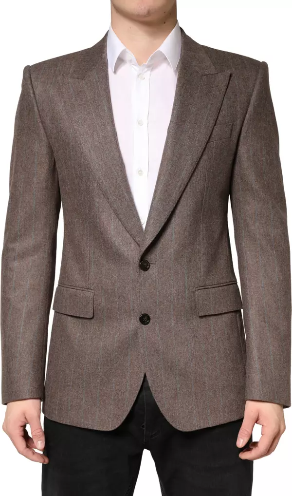 Brown Stripes Single Breasted Blazer
