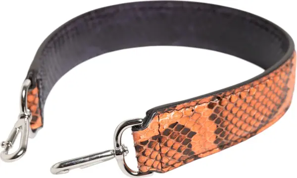 Orange Exotic Leather Bag Shoulder Strap