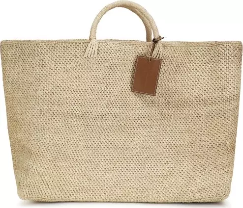 Beige Raffia Handbag