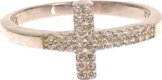 Silver CZ Cross 925 Ring