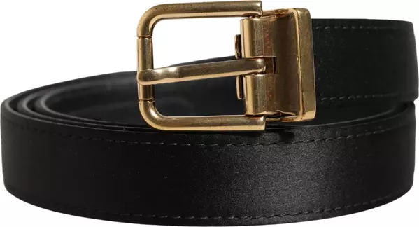 Men Black Classic Viscose Metal Buckle Belt