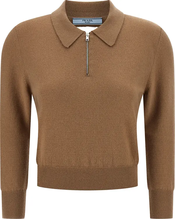Beige Cashmere Polo Shirt