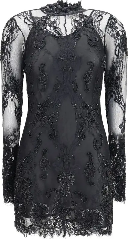 Black Polyamide Cocktail Dress