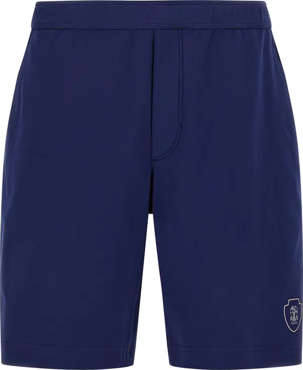 Blue Cotton Bermuda Shorts