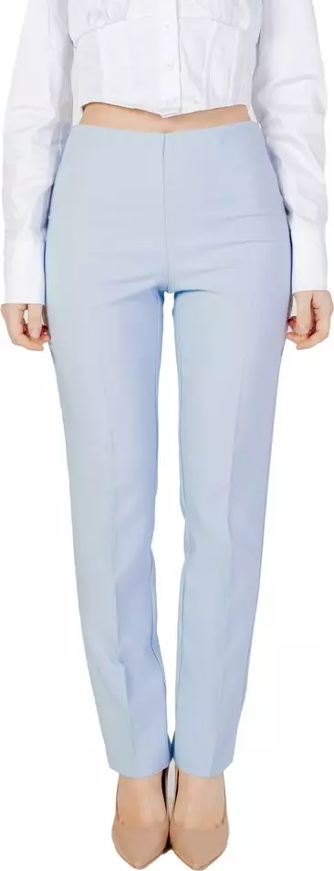 Blue Polyester Dress Pants