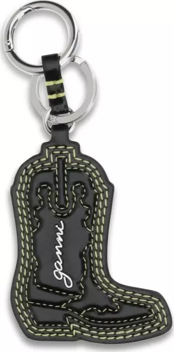 Black Recycled Leather Keychain