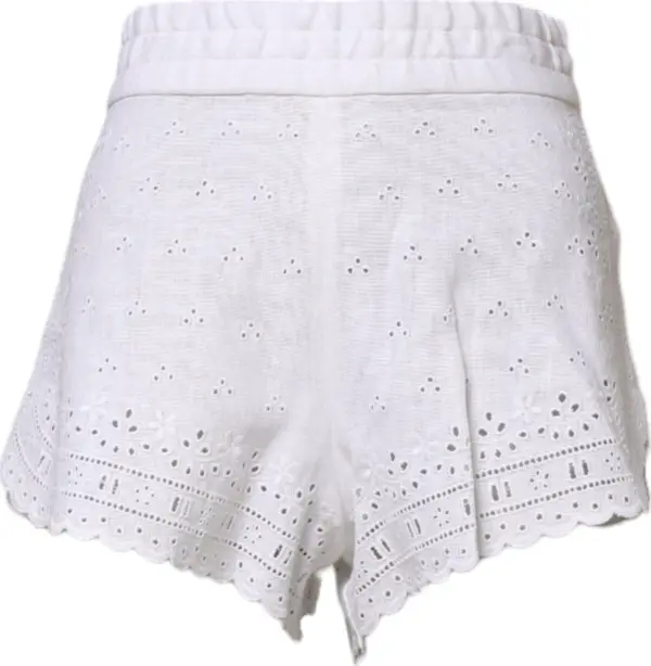 White Linen High Waisted Hot Pants Shorts