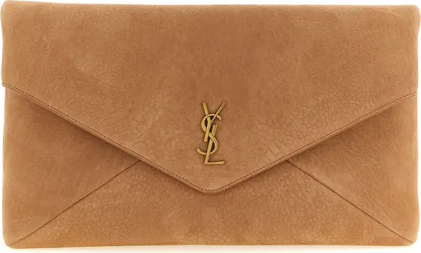 Brown Lamb Leather Clutch Bag