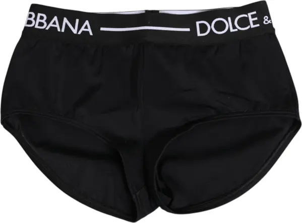 Black Nylon Logo Waistband Shorts Underwear