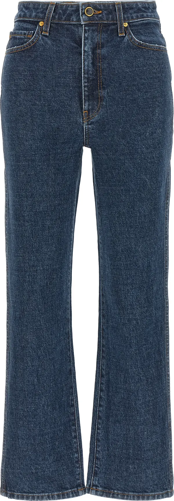 Blue Cotton Flared Jeans