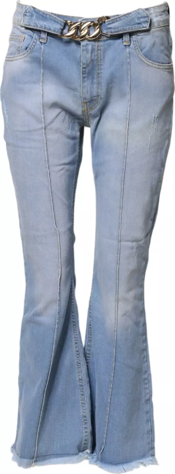 Light Blue Washed High Waist Bootcut Denim Jeans