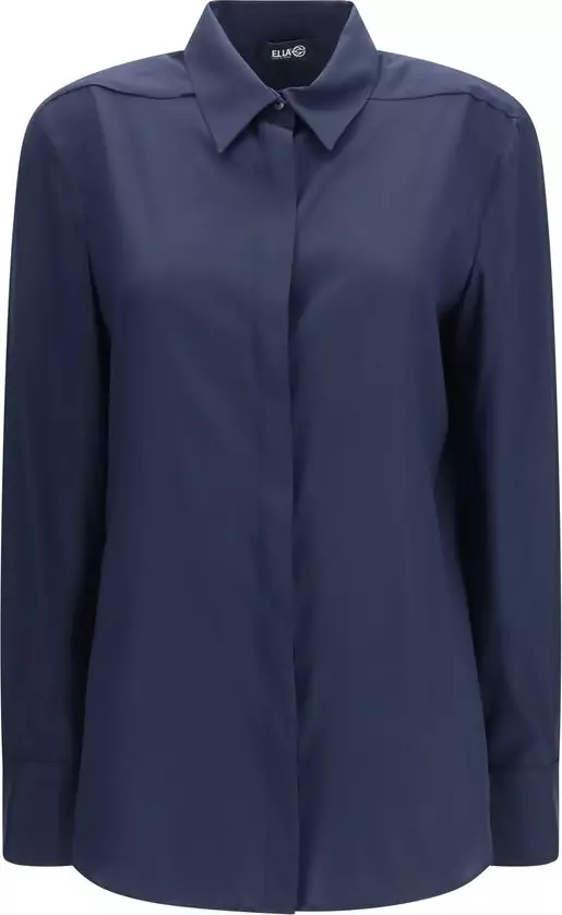 Blue Silk Dress Shirt