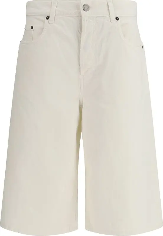 White Cotton Bermuda Shorts
