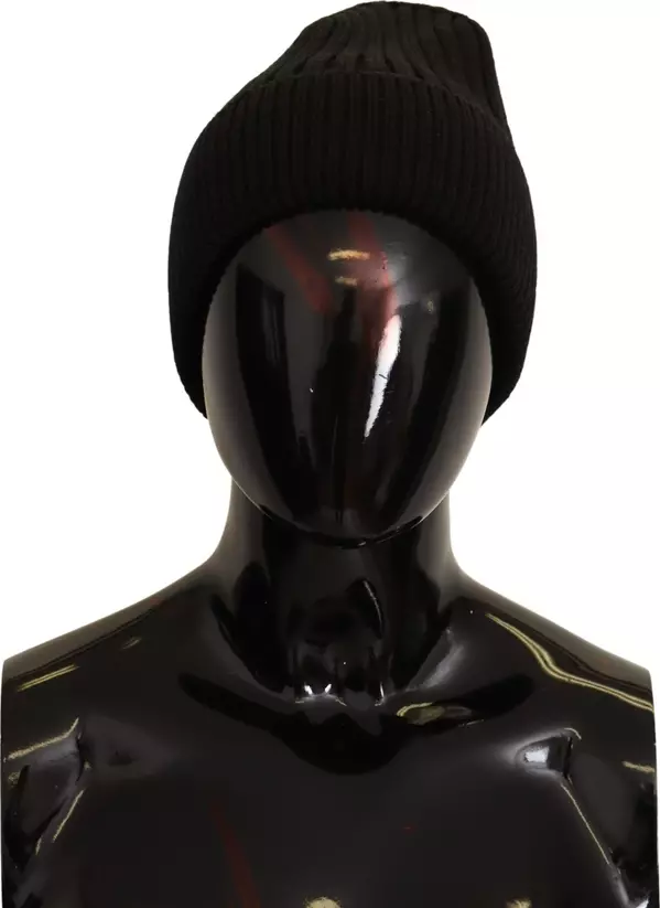 Black Wool Knit Women Winter Hat