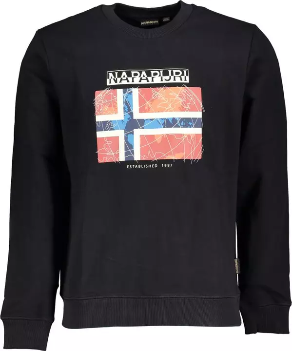 Black Cotton Men's Sweatshirt