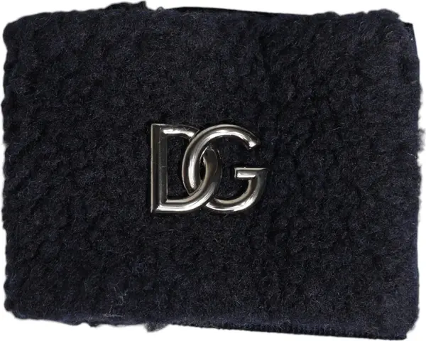 Black Polyester Logo Plaque Men One Size Wristband
